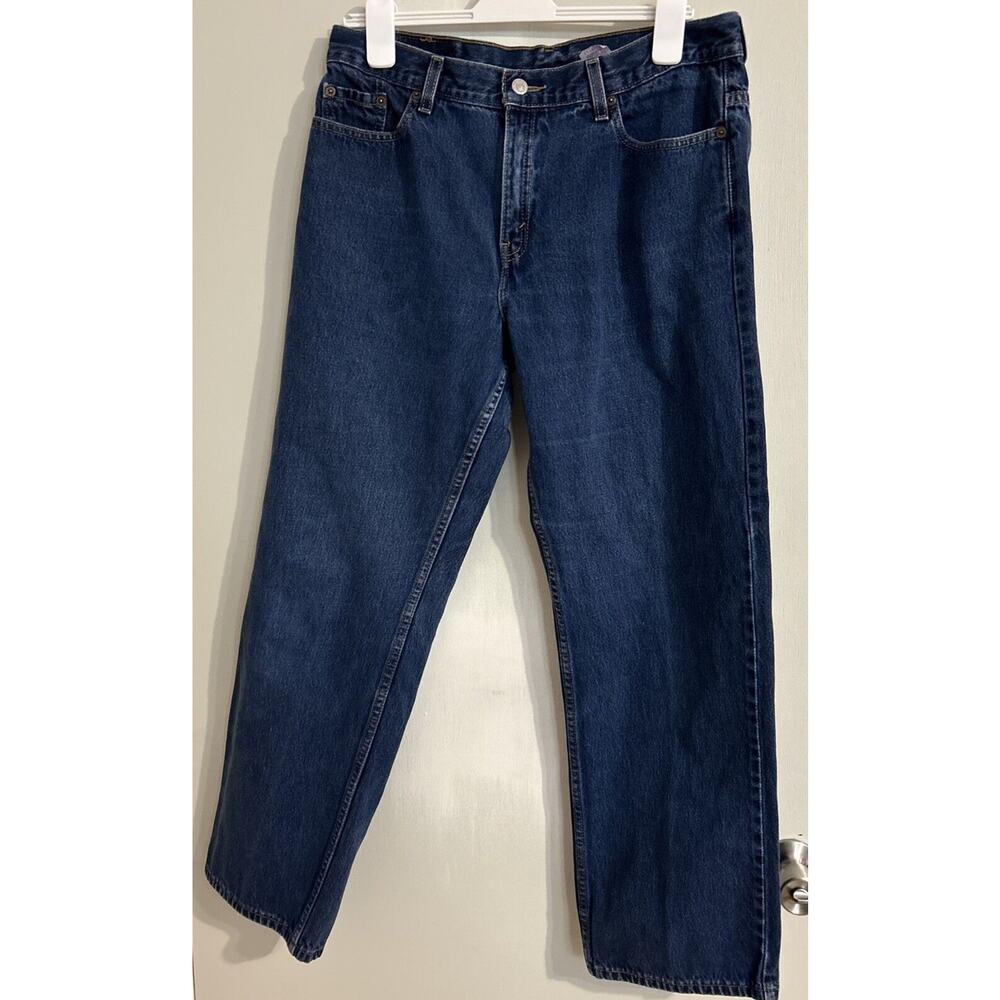Levis Vintage 577 Low Rise Loose Fit Jeans Dark Blue Wash Sz 14 MIS M Wide Leg